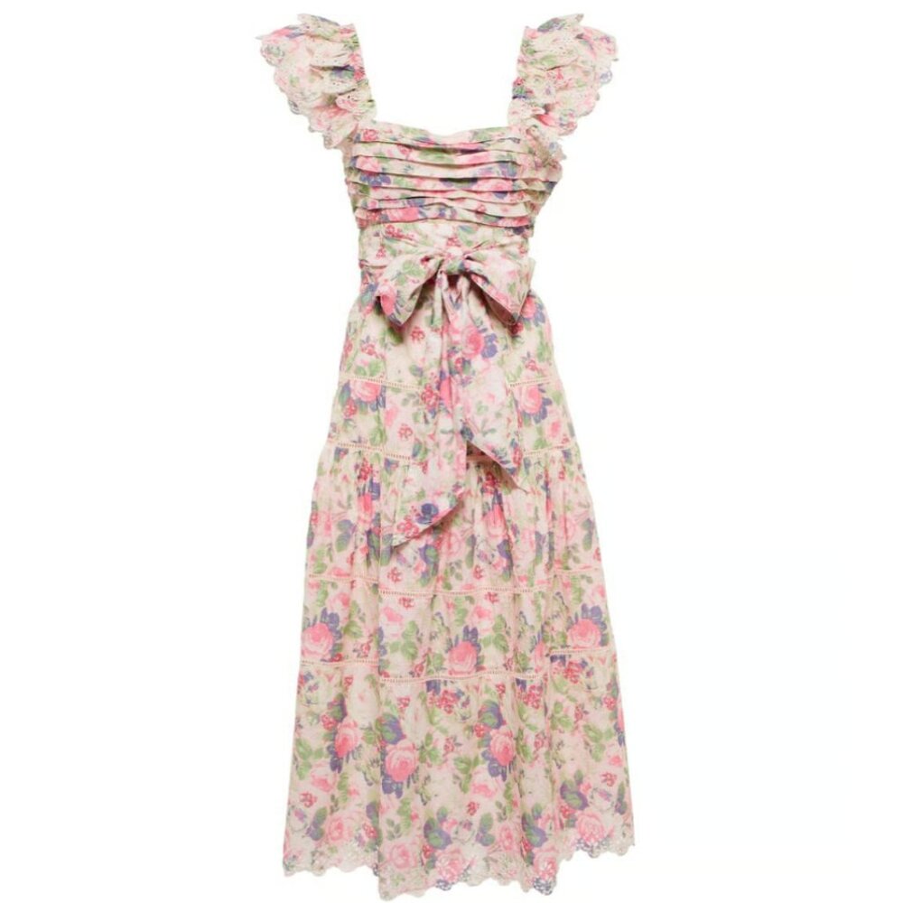 LoveShackFancy | Harlyn Midi Dress | Floral Size 2